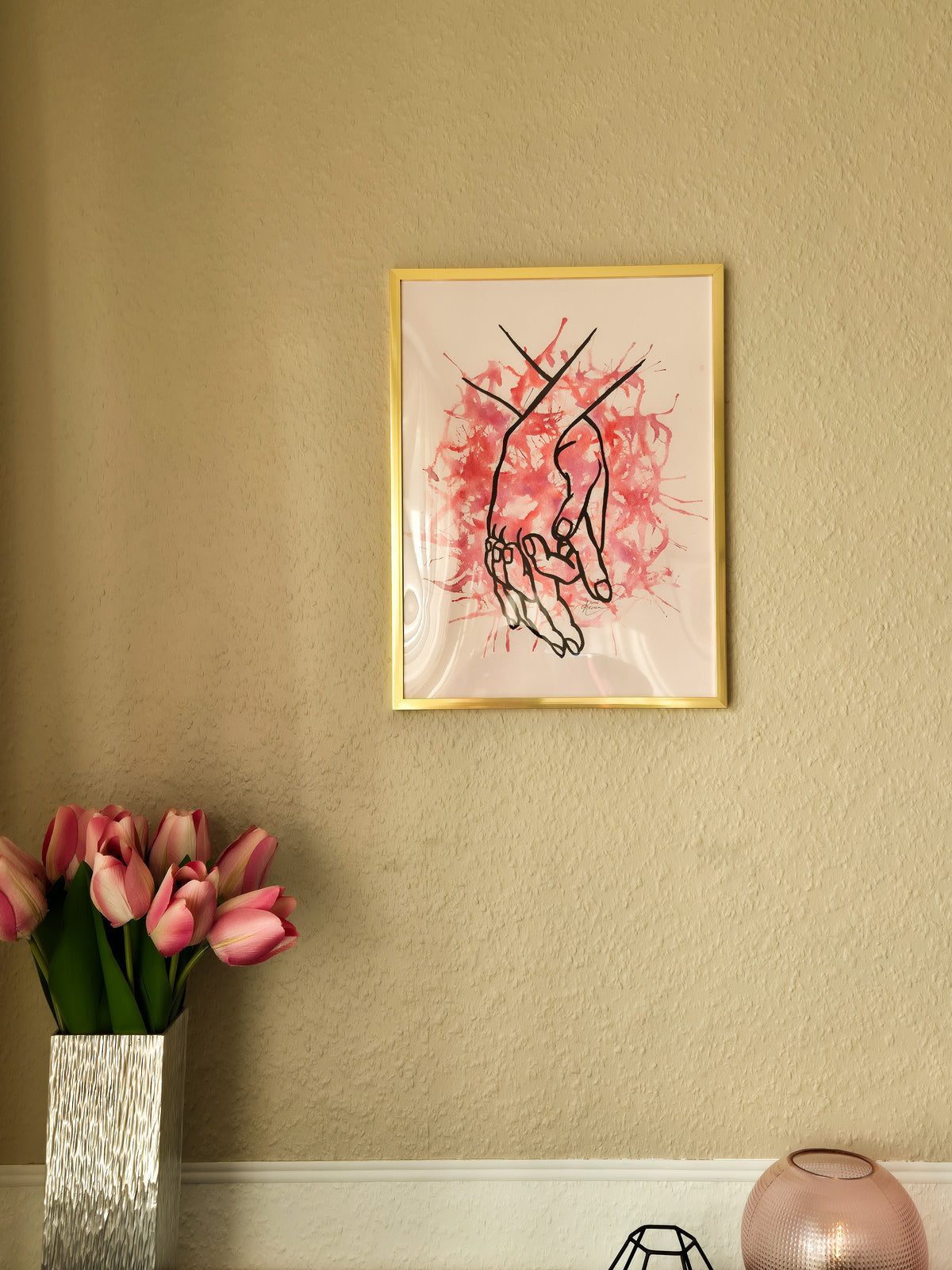 Held handpainted poster