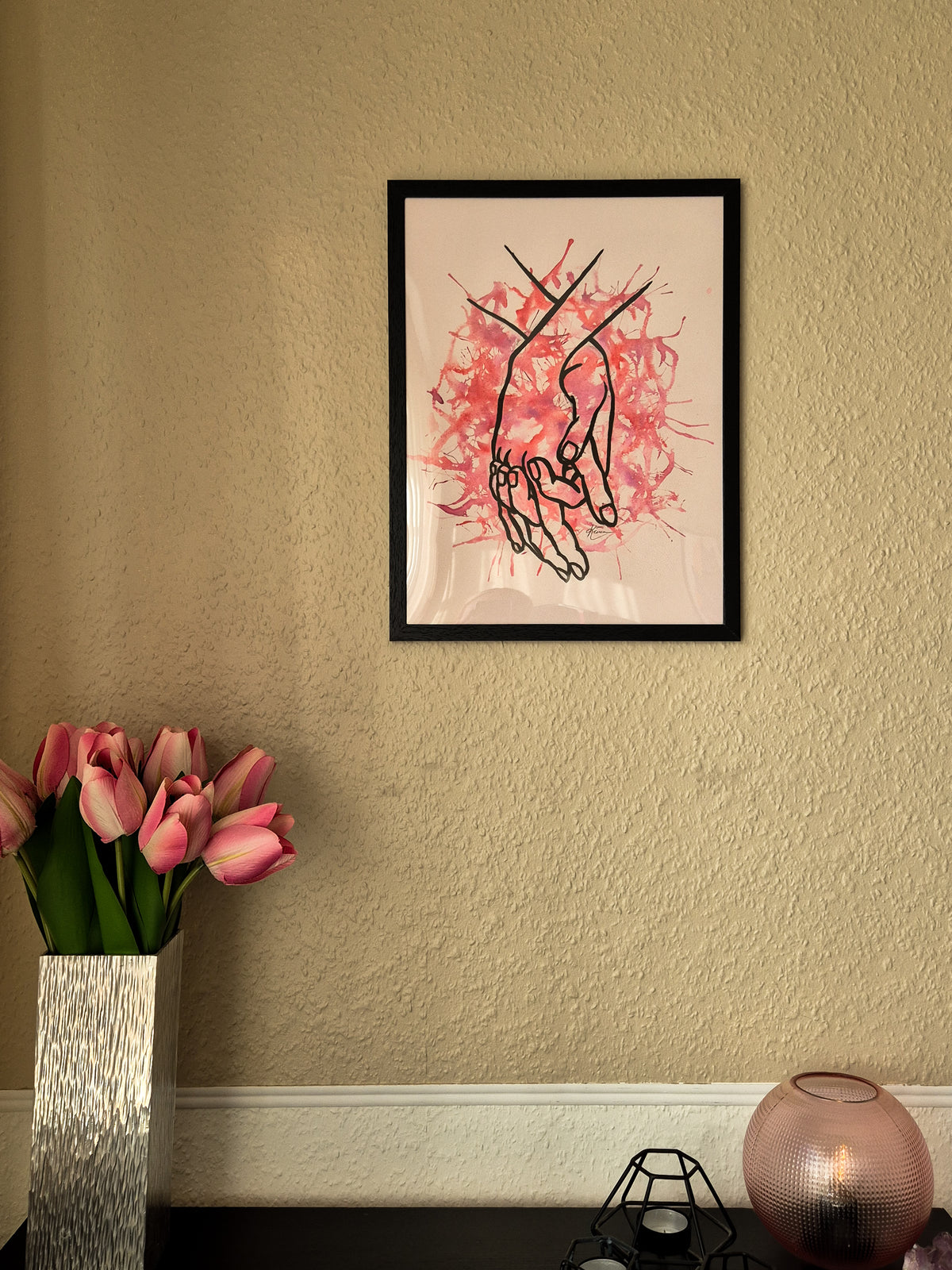 Held handpainted poster