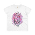 Holding Hands Outline Tee — Romantic Pink Watercolor Women's T-Shirt